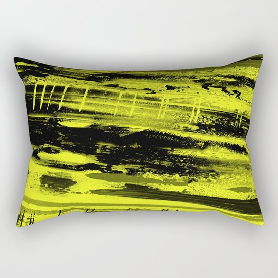 Study In Yellow - Abstract, yellow painting Rectangular Pillow
