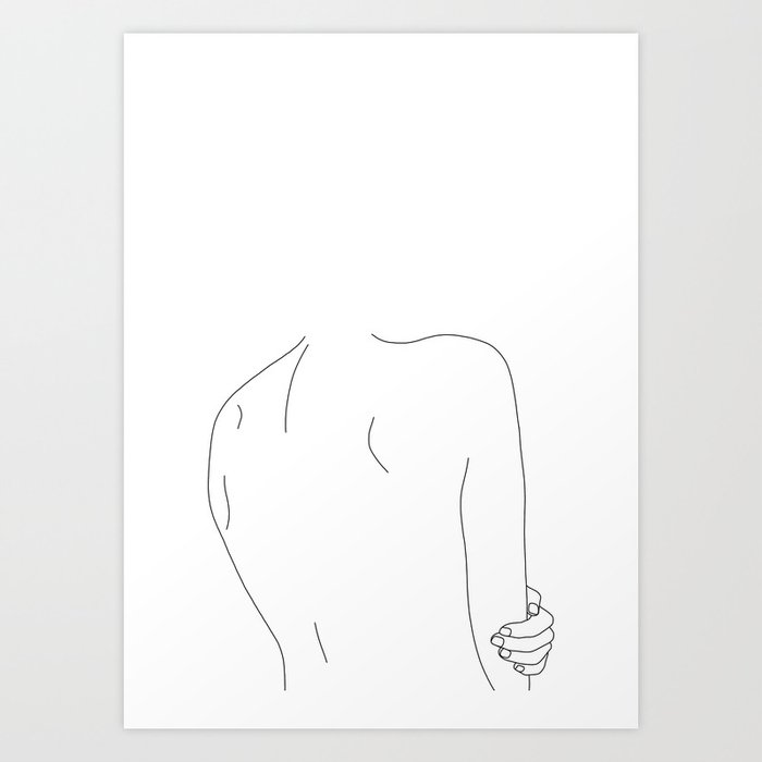 Female Body Line Art, Woman Body Silhouette Wall Print