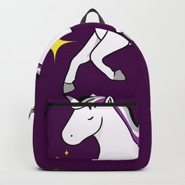 Asexual Unicorn Asexual Gift Backpack | Asexualgift, Asexualprideday, Asexualpridecolors, Asexuality, Aceprideflag, Unicorncartoon, Graphicdesign, Unicornlover, Acepride, Asexualflag 