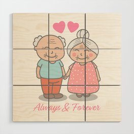 I love you - always & forever Wood Wall Art