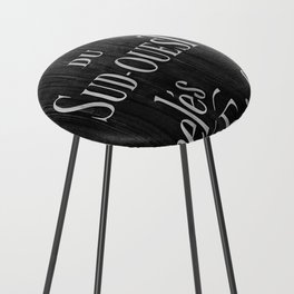 French food vintage sign in black and white   Counter Stool
