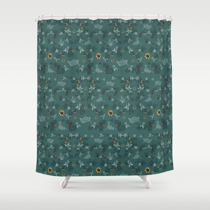 Boats on the Water Pattern Shower Curtain