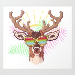 Reindeer on the Sun Art Print