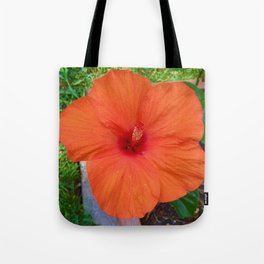 Orange Hibiscus Tote Bag