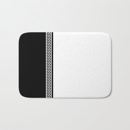 Greek Key 2 - White and Black Bath Mat | Illustration, Digital, Pattern, Graphic Design 