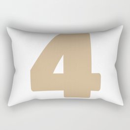 4 (Tan & White Number) Rectangular Pillow