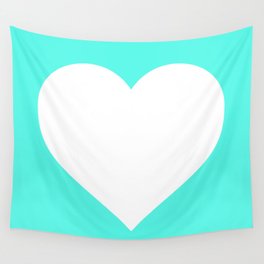 Heart (White & Turquoise) Wall Tapestry