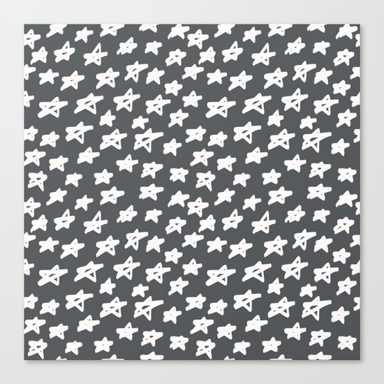 Stars on grey background Canvas Print