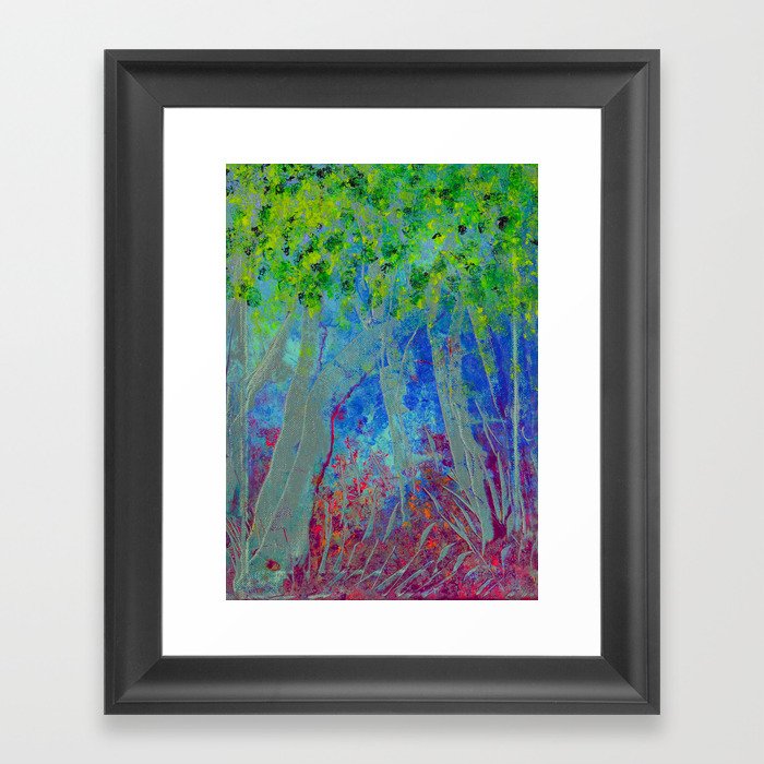 Psychedelic trees Framed Art Print