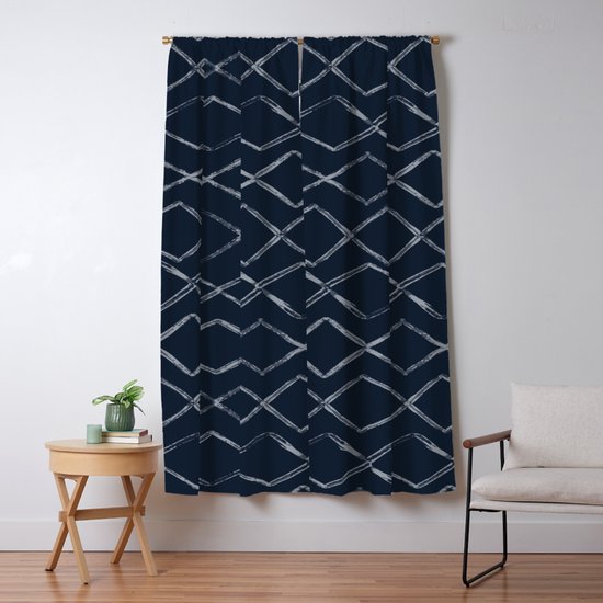 Dark Navy Blue Bohemian Tribal Mud Cloth Chevron ...