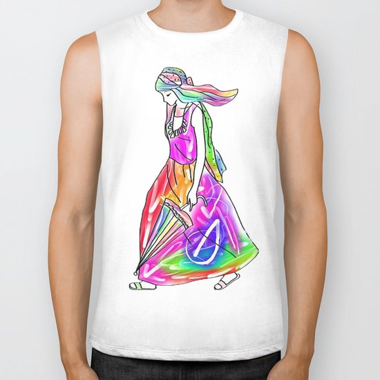 Rainbow Girl Biker Tank