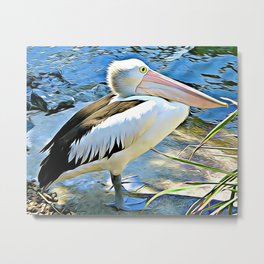 Pelican Metal Print | Pe, Fisher, Australian, Painting, Bird, Beak, Digital, Ican, Sea 