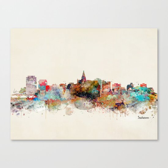 saskatoon canada skyline Canvas Print