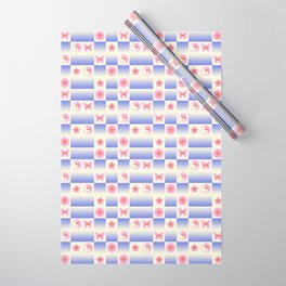 Checkered Symbols (YIN YANG/BUTTERFLY/SMILEY FACE/STAR) Wrapping Paper