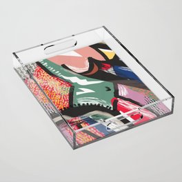 Summer body in colorful abstract Acrylic Tray