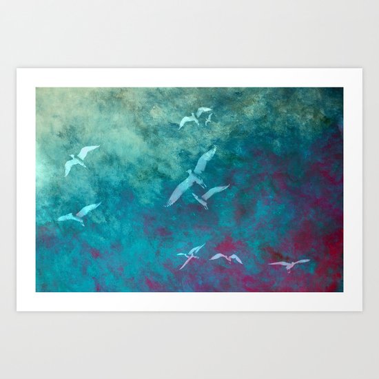 Fleeing the storm Art Print