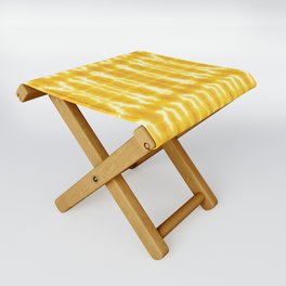 Yellow Linen Shibori Stripe Folding Stool
