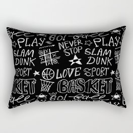 Basketball. Go! Black. Rectangular Pillow