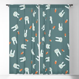 Bunny Faces and Carrots Blackout Curtain