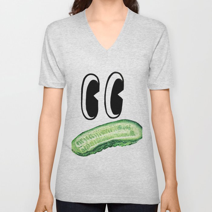 Pickle Face V Neck T Shirt