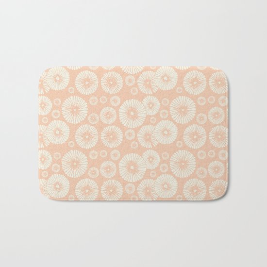 Pink Flowers on Tropical Blush Bath Mat