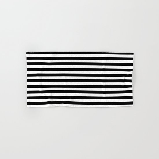 Horizontal Stripes (Black/White) Hand & Bath Towel