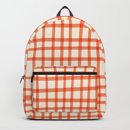 Wonky Plaid Pattern Red Backpack