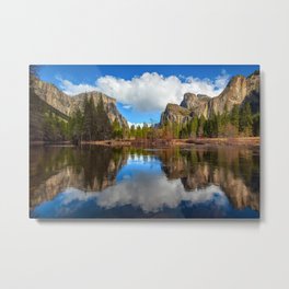 Yosemite Valley View Reflection Metal Print | Photo, Epicnatureart, Countrycharm, Calandscape, Digital, Reflection, Westerndecor, Mountainreflection, Waterfall, Nationalpark 