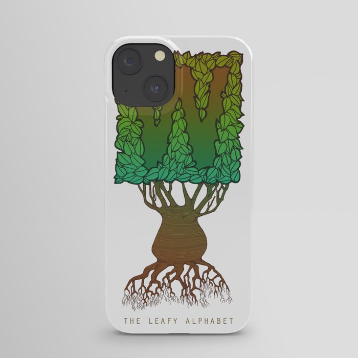 Leafy W: The Leafy Alphabet iPhone Case