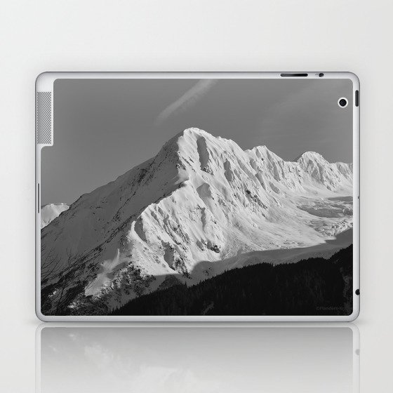 Portage Valley Mountain Glacier - B & W Laptop & iPad Skin