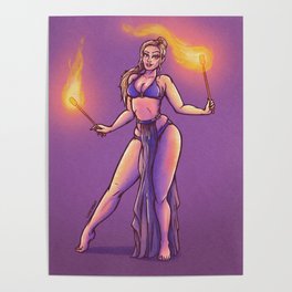 Fire Dancer Pinup Poster
