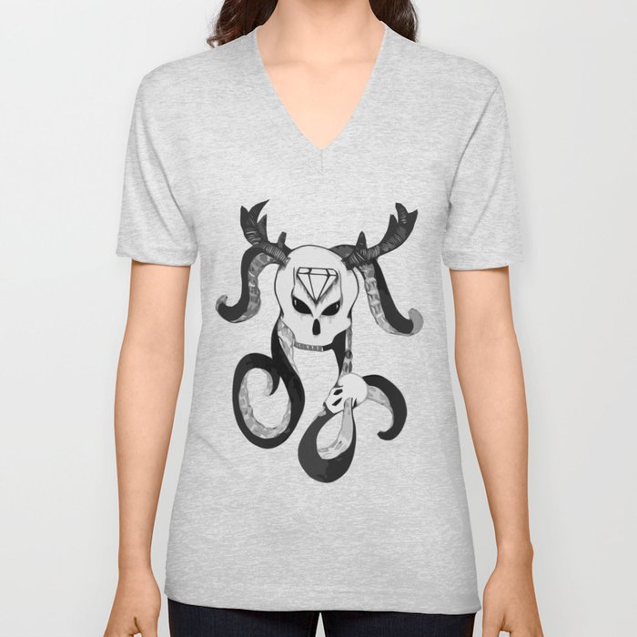 OctoSkull V Neck T Shirt
