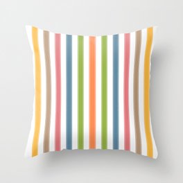 Bright Color Stripes Throw Pillow