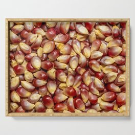 Purple and Rouge Popcorn Kernels Food Photograph Pattern Design Serving Tray