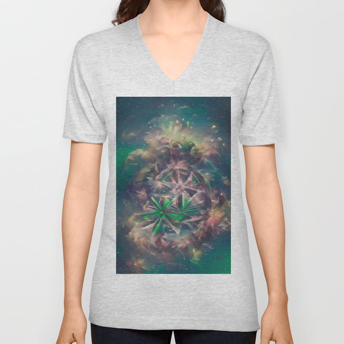 "Space Grass #2" • Unique Trippy Stoner Semi-Abstract Art • Perfect For Stoner/Tripping/Chill Rooms V Neck T Shirt