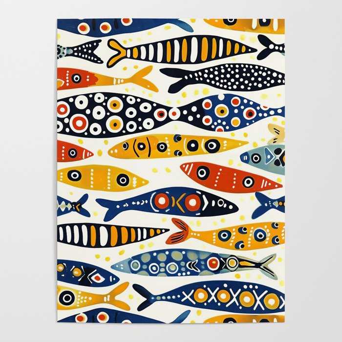 Colorful Sardines - By The Seashore Poster