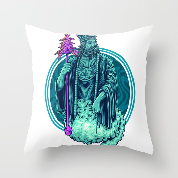 King Weed Throw Pillow