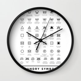 Laundry Symbols Wall Clock
