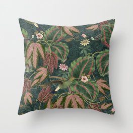 Antique french exotic botanical collage_Bloomartgallery Throw Pillow
