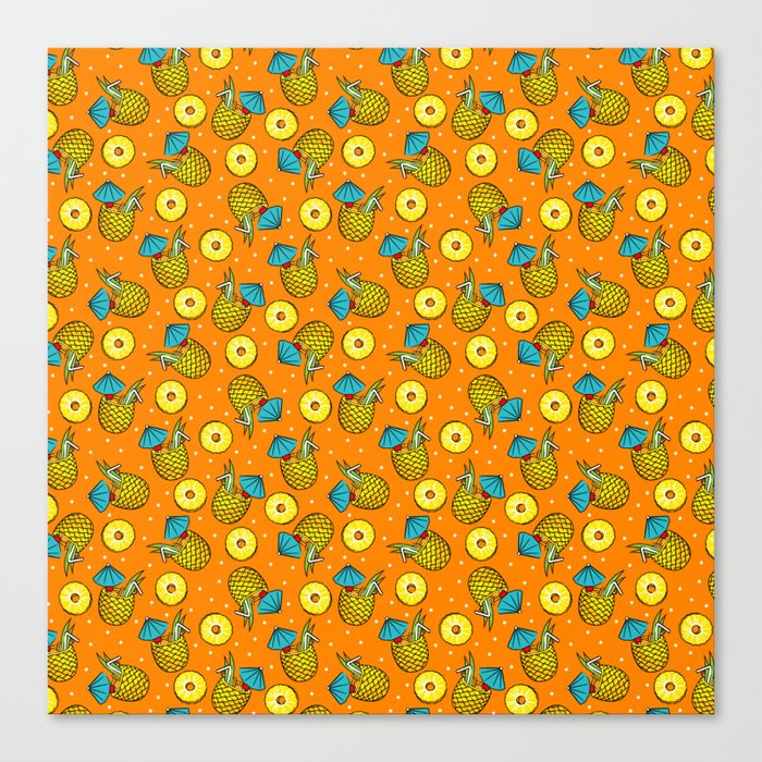 pineapple cocktails - orange Canvas Print