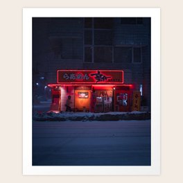 Ramen on a cold night Art Print