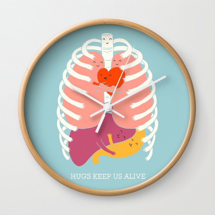 Hugs keep us alive Wall Clock