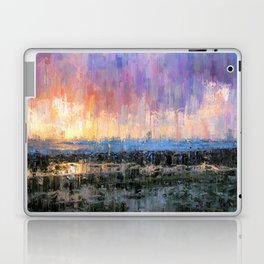 Prismatic Sunrise Showers Abstract Drip Paint Landscape Laptop Skin