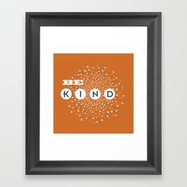 Be Kind (orange/blue) Framed Art Print