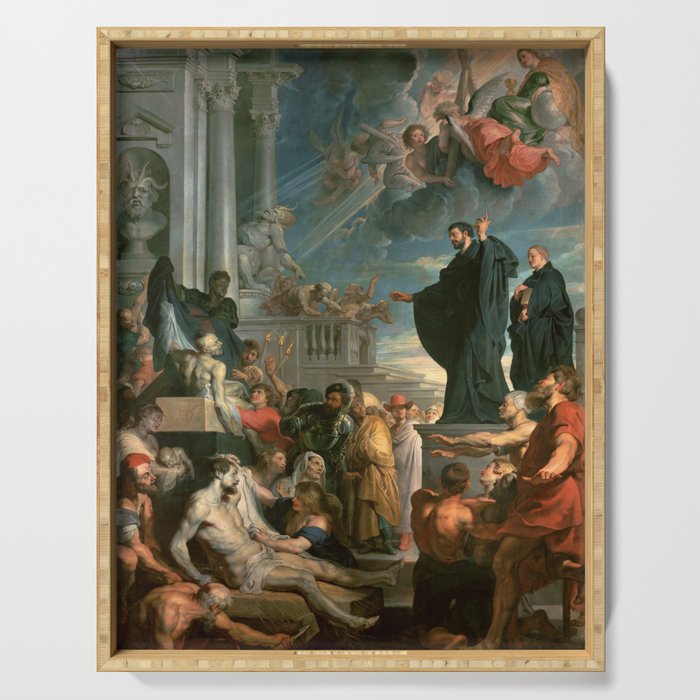 The miracles of St. Francis Xavier by Peter Paul Rubens Serving Tray