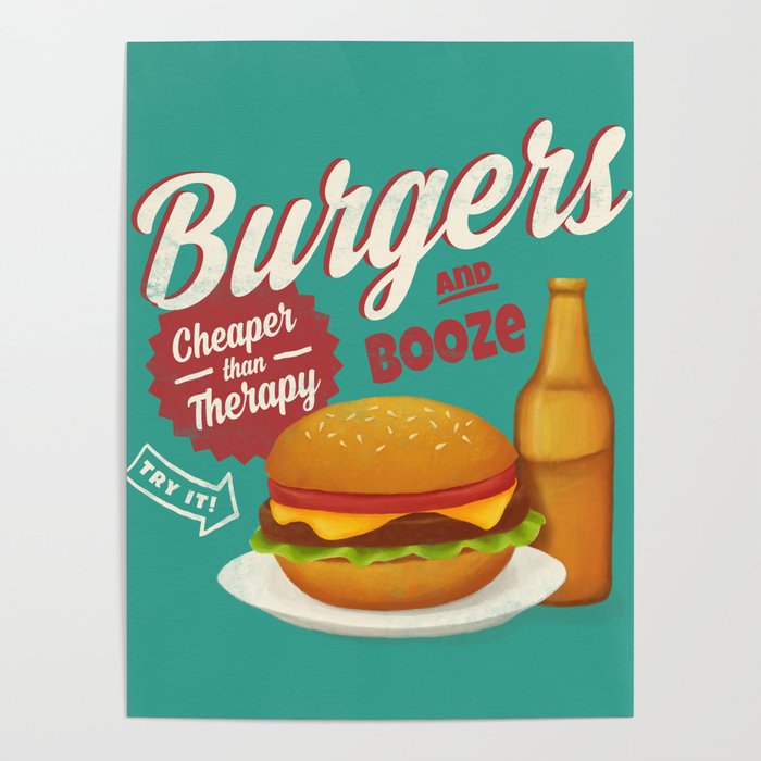 Burgers and Booze Poster