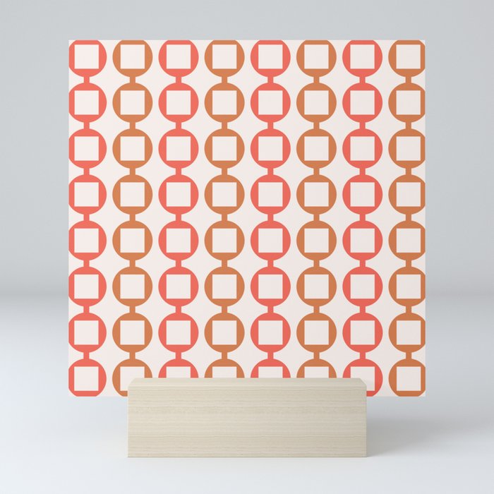 Beads Pattern - Orange & Cinnamon Mini Art Print