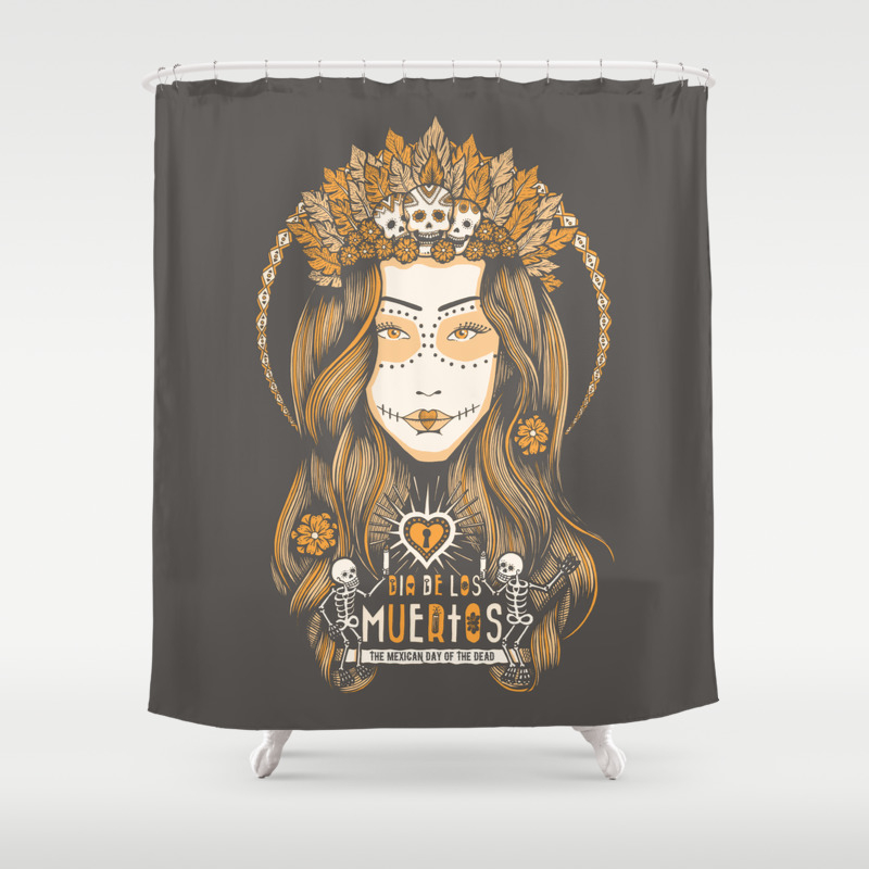 Dia De Los Muertos Mexican Day Of The Dead Shower Curtain By