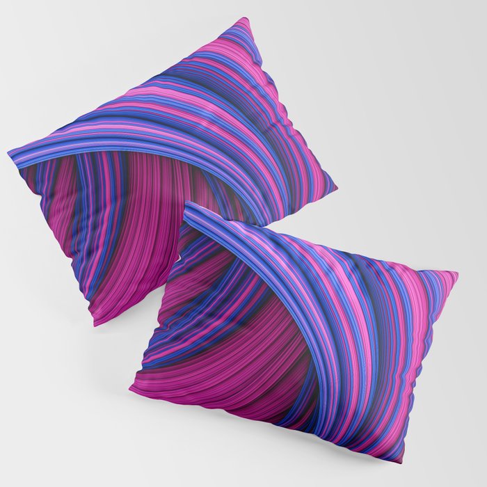 Fountain Flux Pink and Indigo Blue Abstract Minimal Artwork Pillow Sham