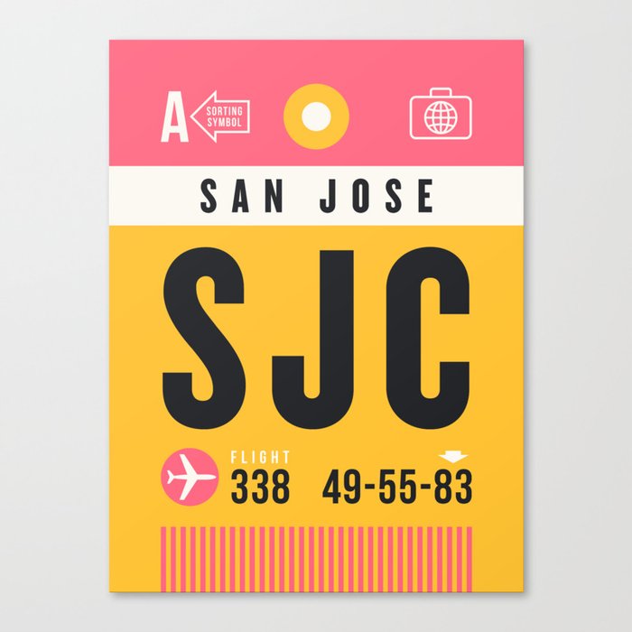 Luggage Tag A - SJC San Jose USA Canvas Print